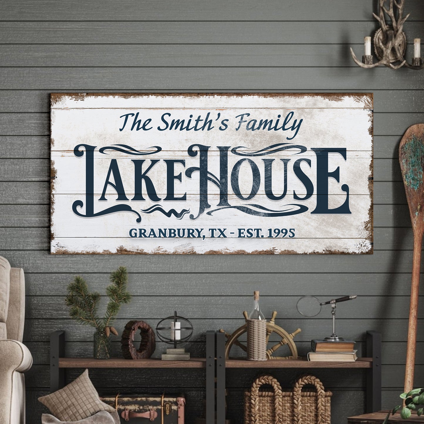 Lake House Sign VII Style 1 - Image by Tailored Canvases