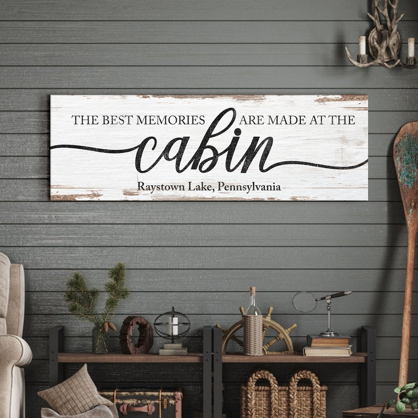 Best Memories Are Made At The Cabin Sign  - Image by Tailored Canvases