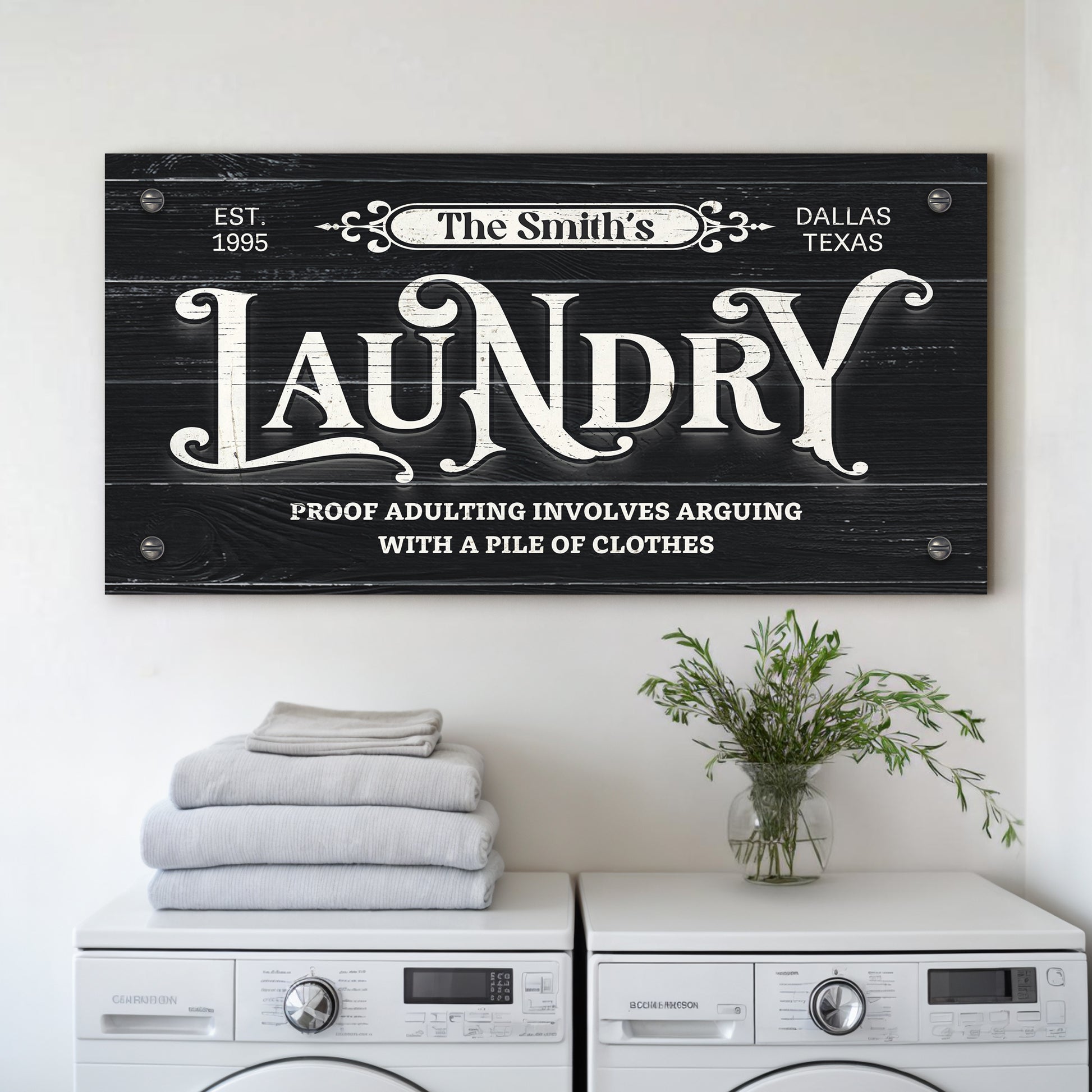 Laundry Room Sign VII Style 1 - Image by Tailored Canvases