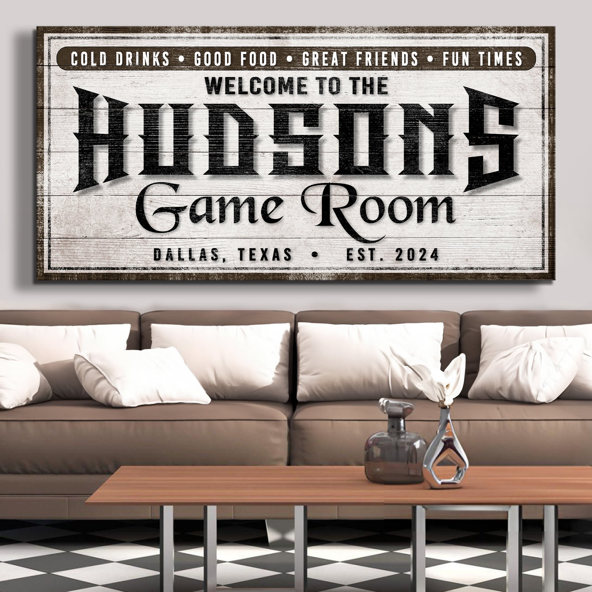 Personalized Game Room Sign IV Style 1 - Image by Tailored Canvases