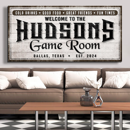 Personalized Game Room Sign IV  - Image by Tailored Canvases