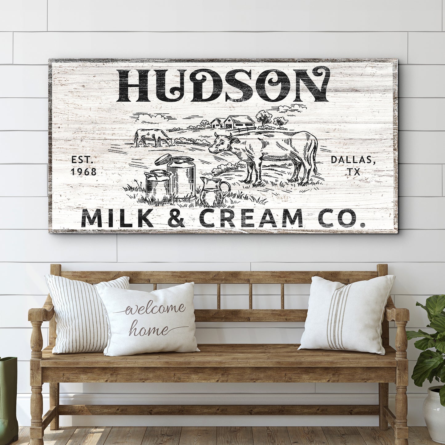 Personalized Milk & Cream Co Sign II Style 2 - Image by Tailored Canvases