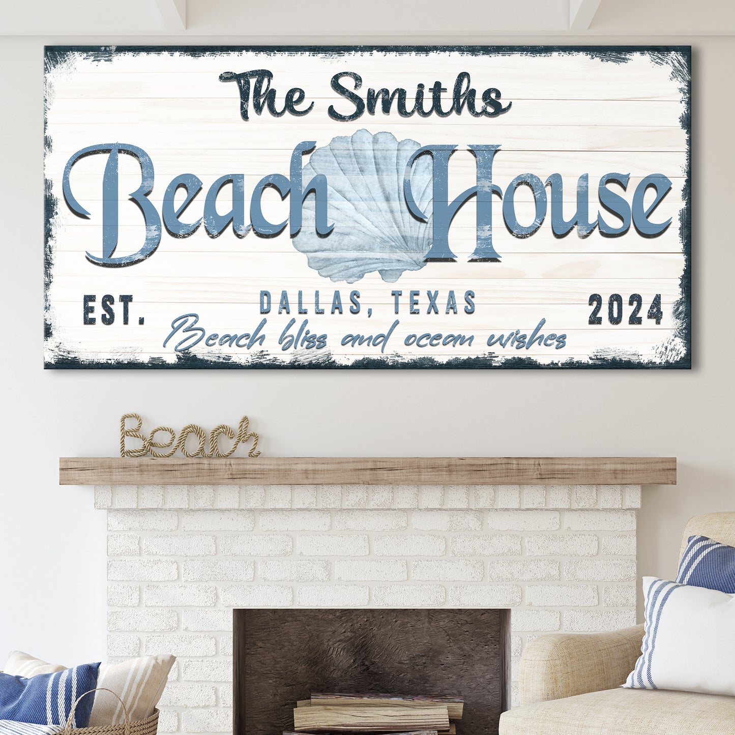 Personalized Beach House Sign IV  - Image by Tailored Canvases