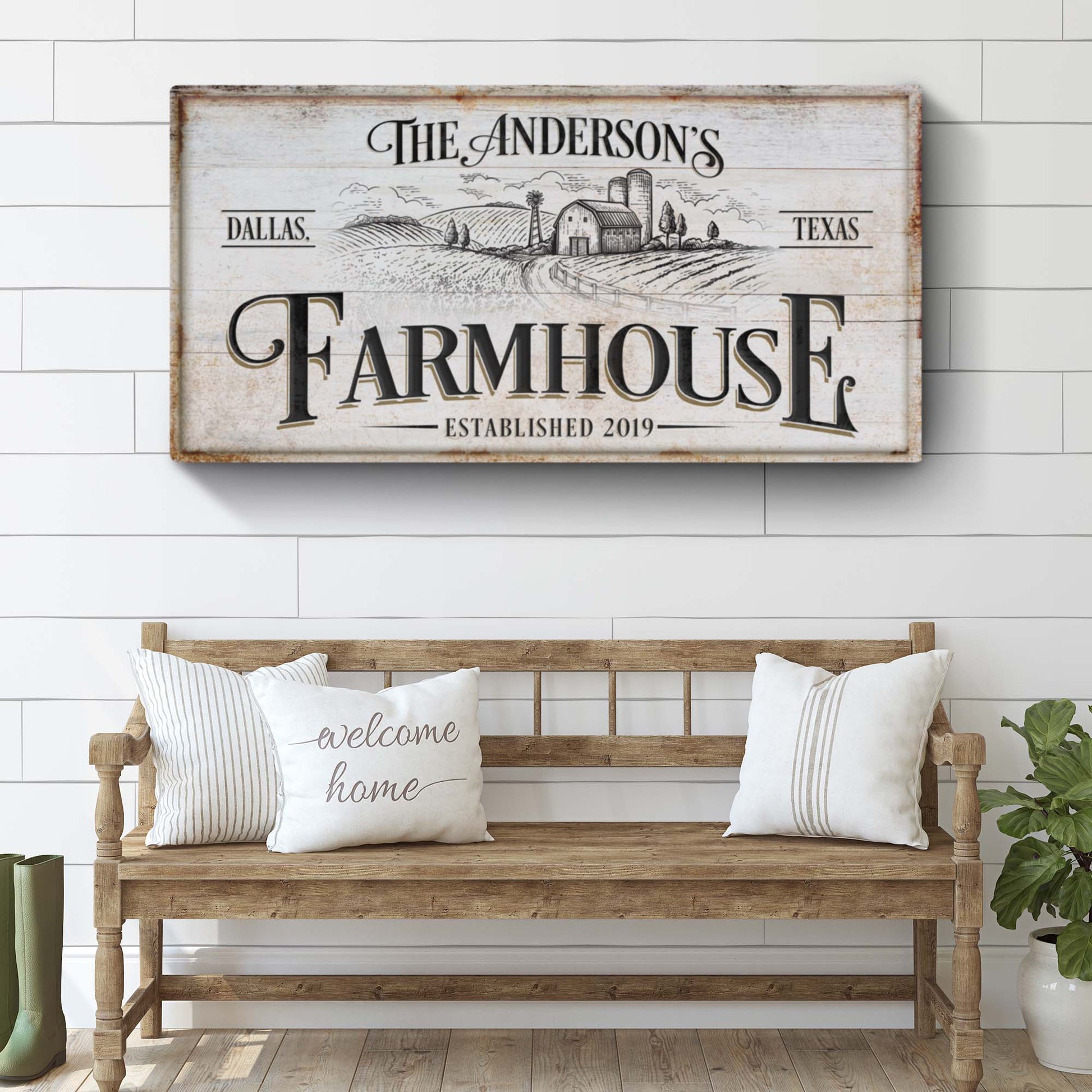 Personalized Farmhouse Sign Style 1 - Image by Tailored Canvases