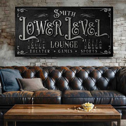 Personalized Lower Level Sign  - Image by Tailored Canvases