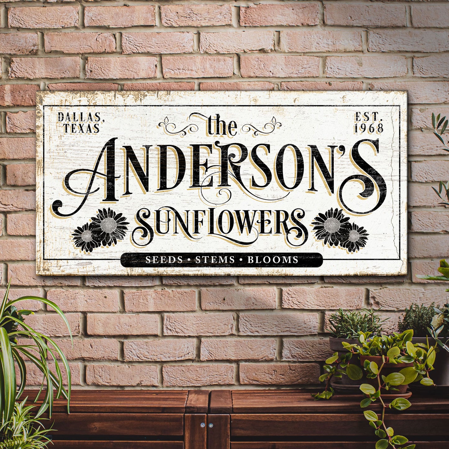 Personalized Fresh Sunflowers Sign Style 1 - Image by Tailored Canvases