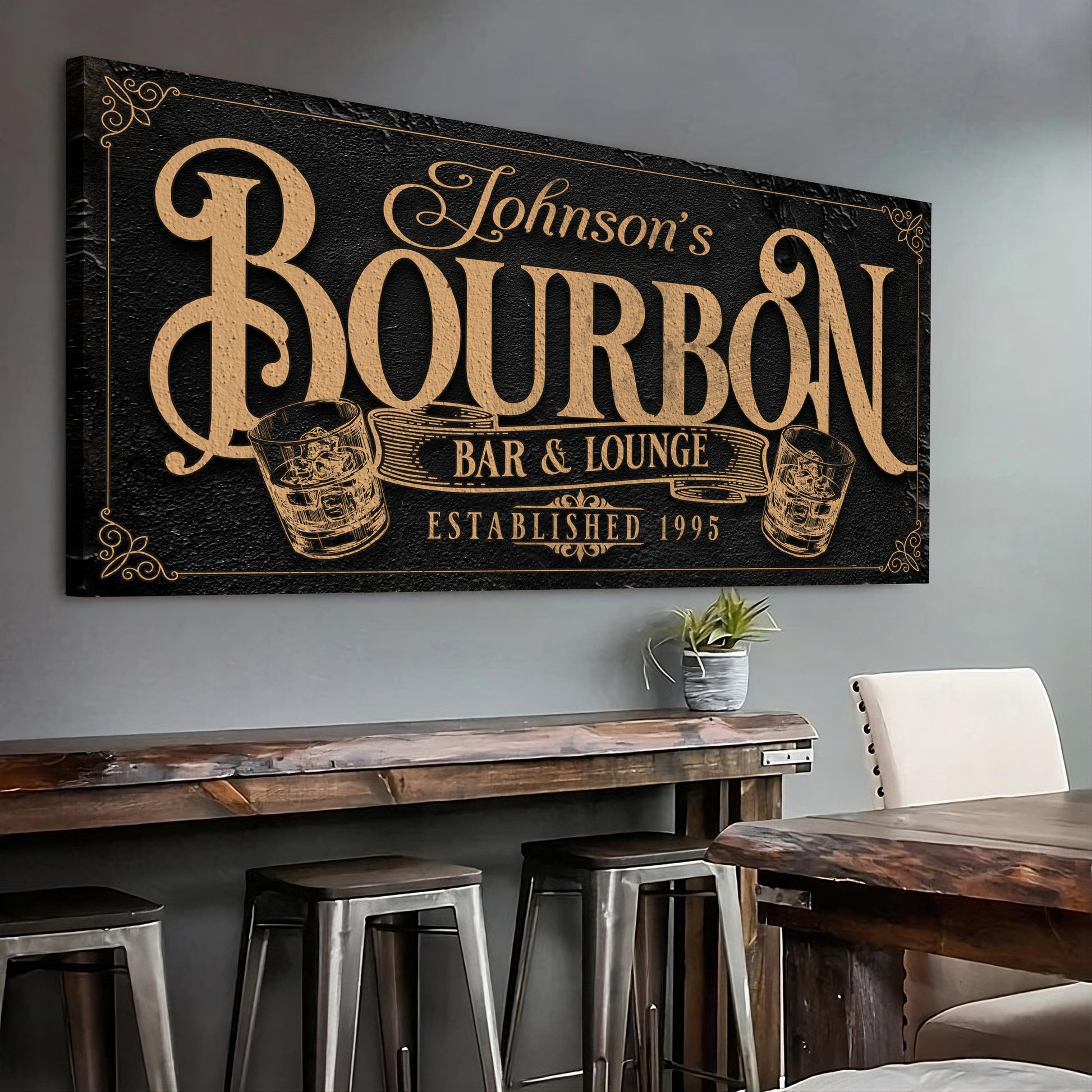 Personalized Bourbon Bar Sign II  - Image by Tailored Canvases