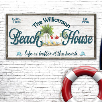 Personalized Beach House Sign III