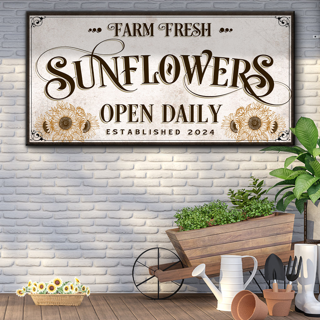 Personalized Fresh Sunflowers Sign II