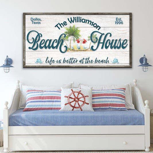 Personalized Beach House Sign III - Image by Tailored Canvases