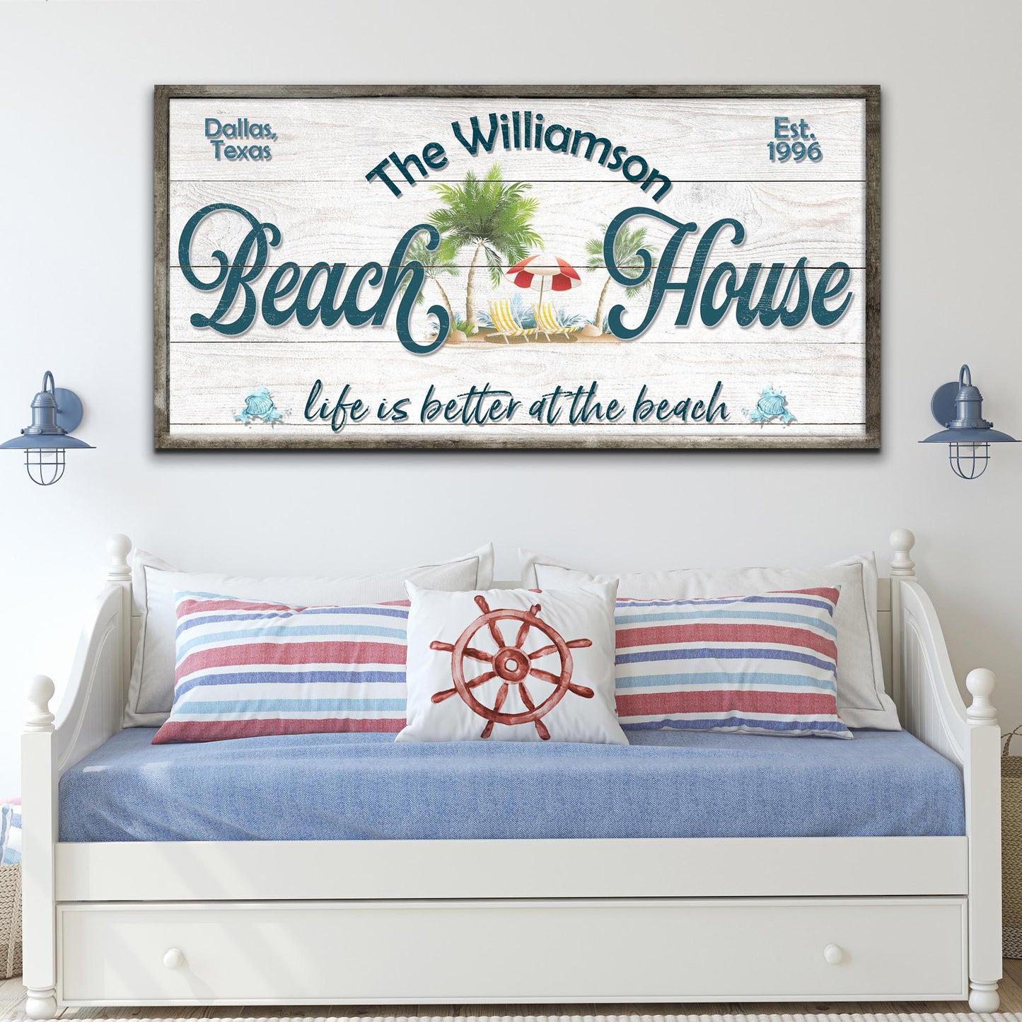 Personalized Beach House Sign III  -Style 1 Image by Tailored Canvases