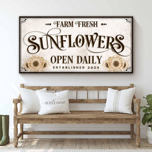 Personalized Fresh Sunflowers Sign II - Image by Tailored Canvases