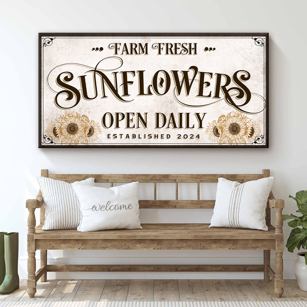 Personalized Fresh Sunflowers Sign II Style 1 - Image by Tailored Canvases