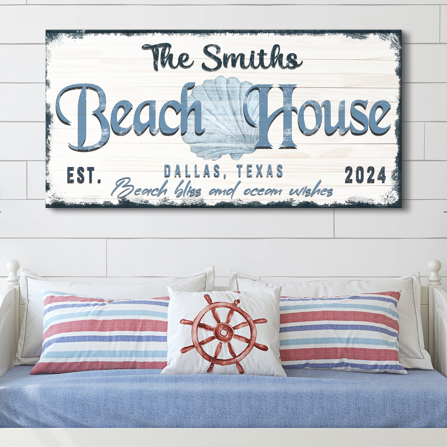 Personalized Beach House Sign IV Style 1 - Image by Tailored Canvases