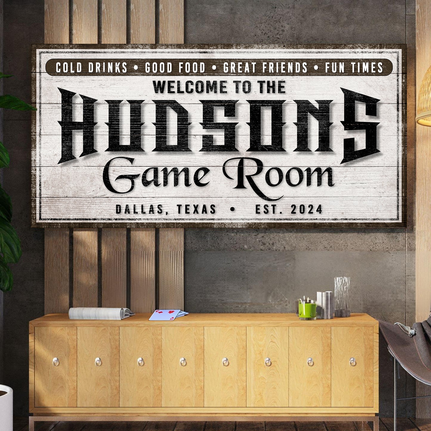 Personalized Game Room Sign IV  - Image by Tailored Canvases