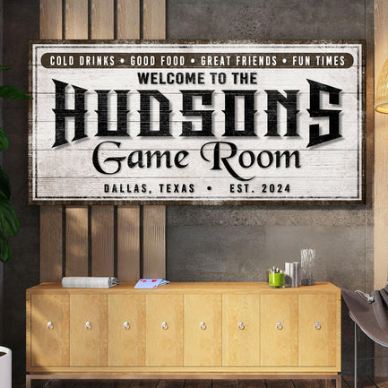 Personalized Game Room Sign IV  - Image by Tailored Canvases