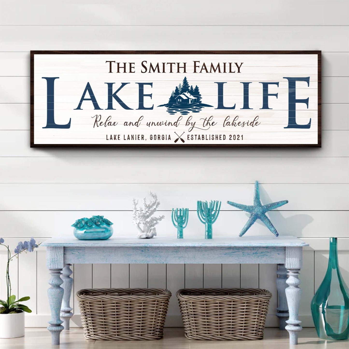 Personalized Lake Life Sign Style 1 - Image by Tailored Canvases