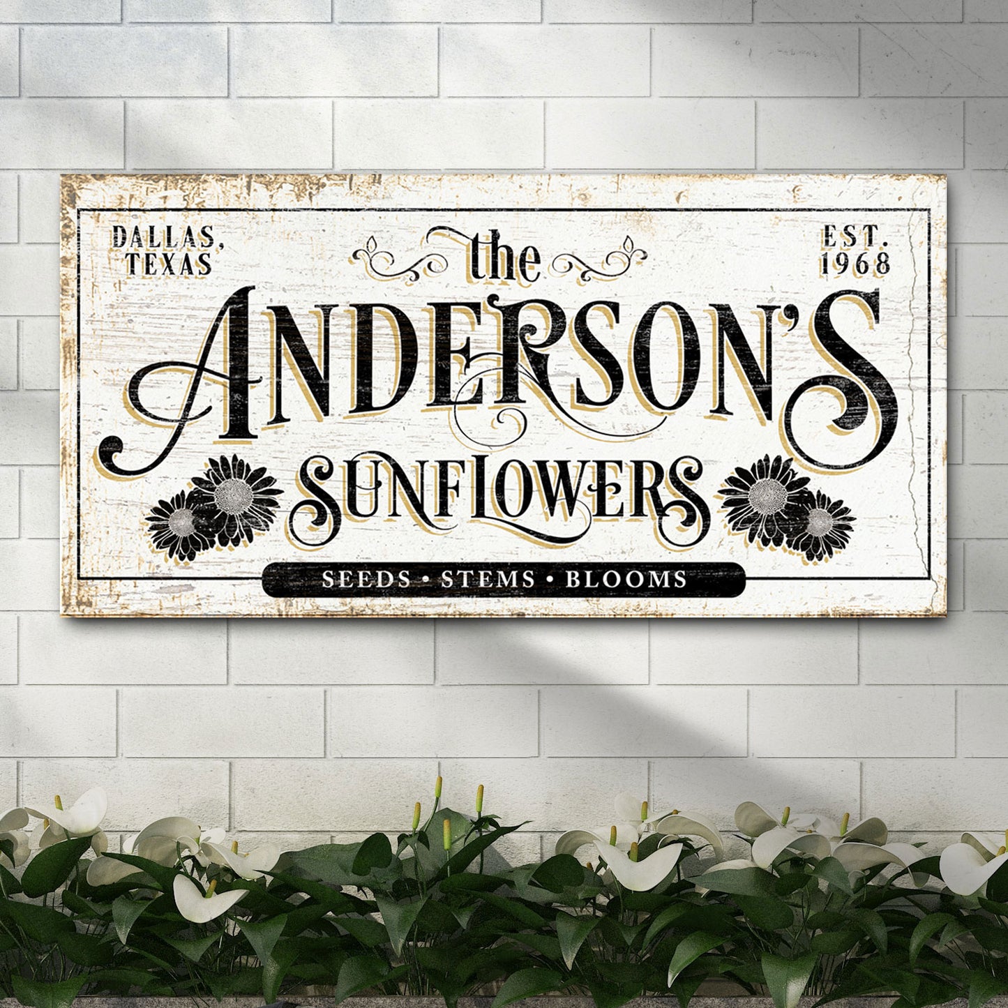 Personalized Fresh Sunflowers Sign