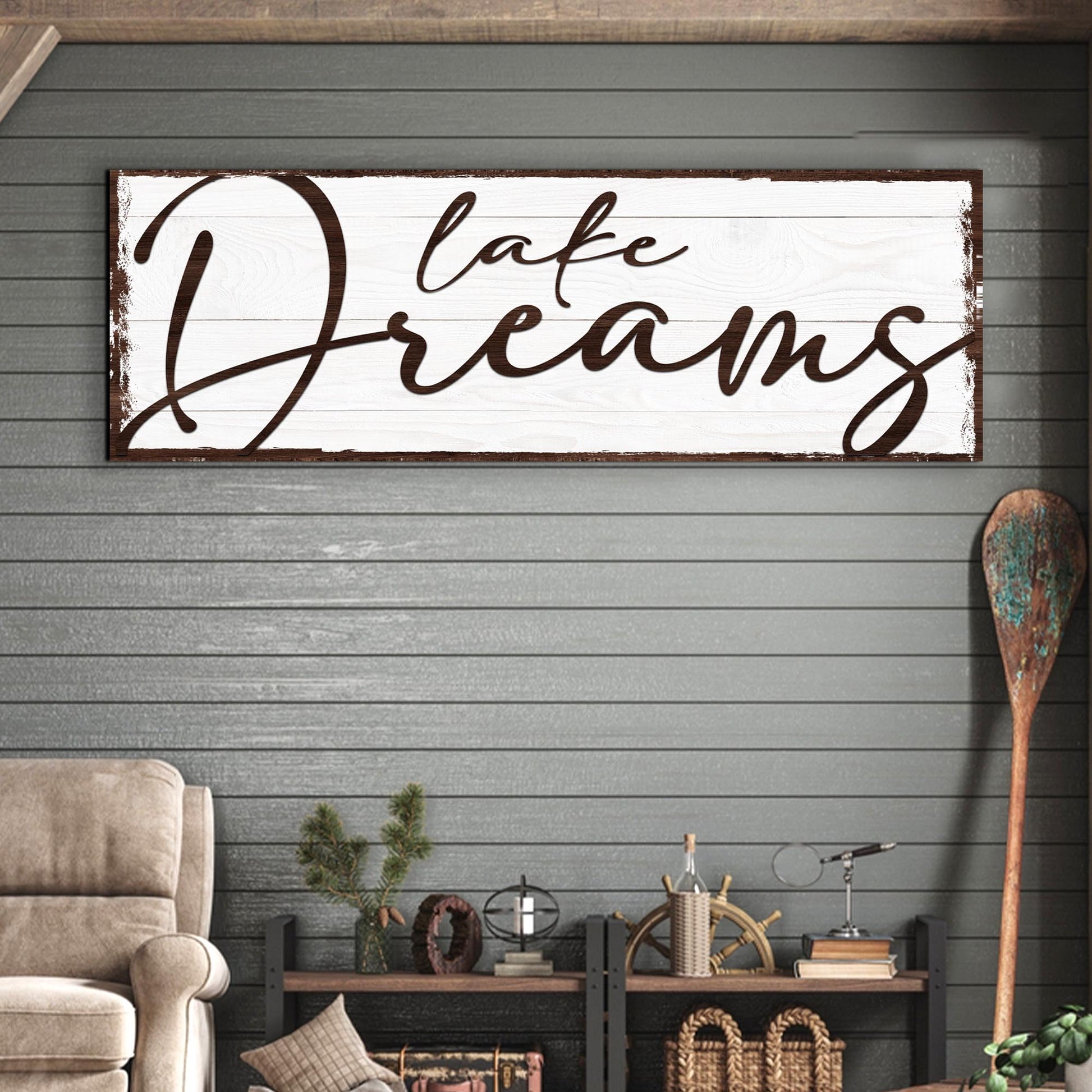 Lake Dreams Sign Style 1 - Image by Tailored Canvases