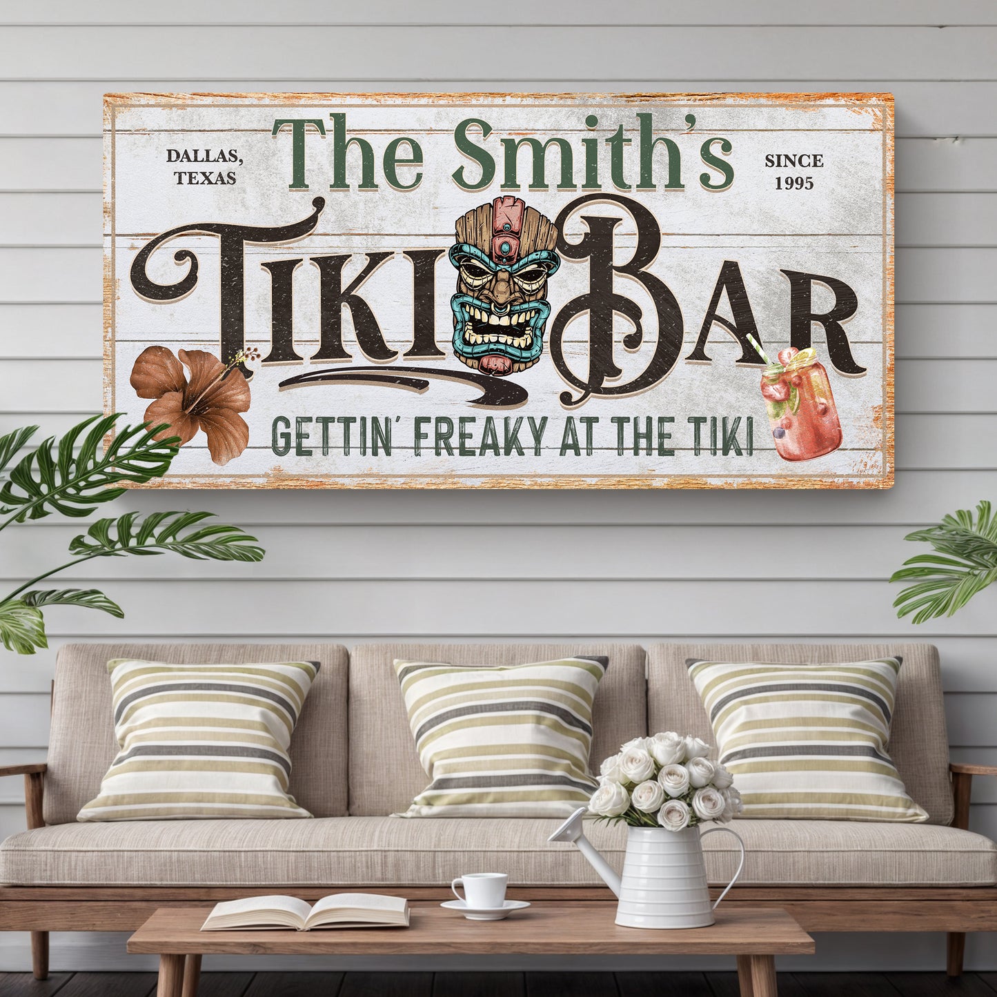 Personalized Tiki Bar Sign Style 1 - Image by Tailored Canvases