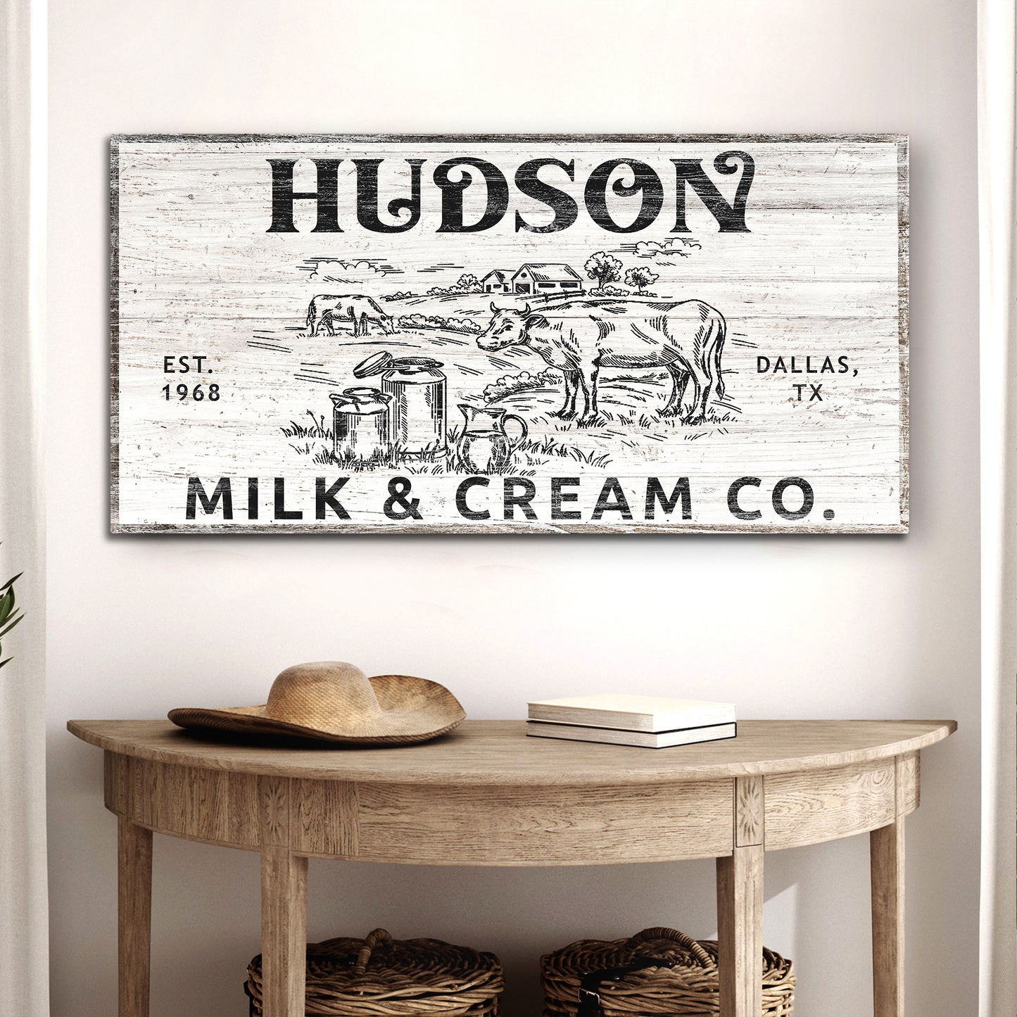 Personalized Milk & Cream Co Sign II Style 1 - Image by Tailored Canvases