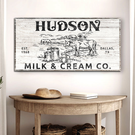 Personalized Milk & Cream Co Sign II  - Image by Tailored Canvases
