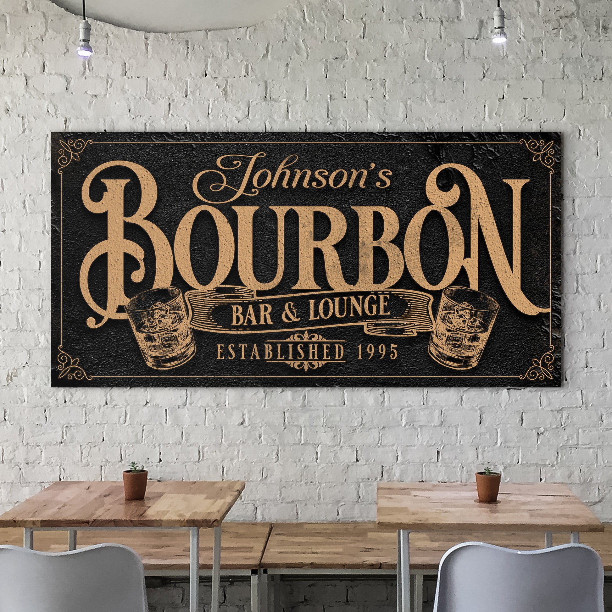 Personalized Bourbon Bar Sign II Style 2 - Image by Tailored Canvases