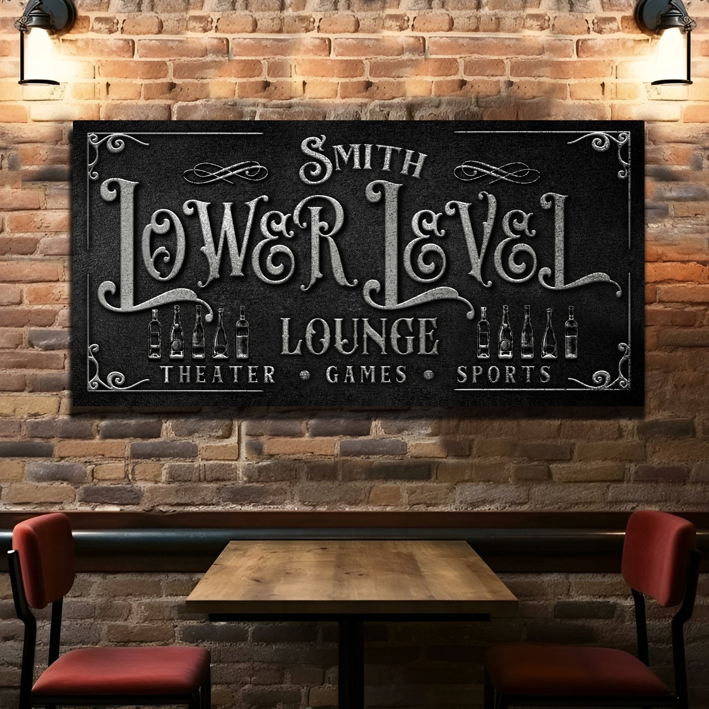 Personalized Lower Level Sign  - Image by Tailored Canvases