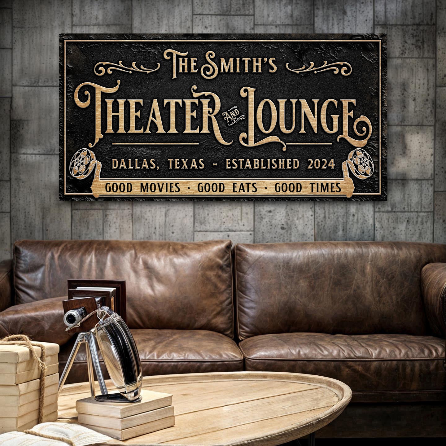 Personalized Theater Sign II Style 1 - Image by Tailored Canvases