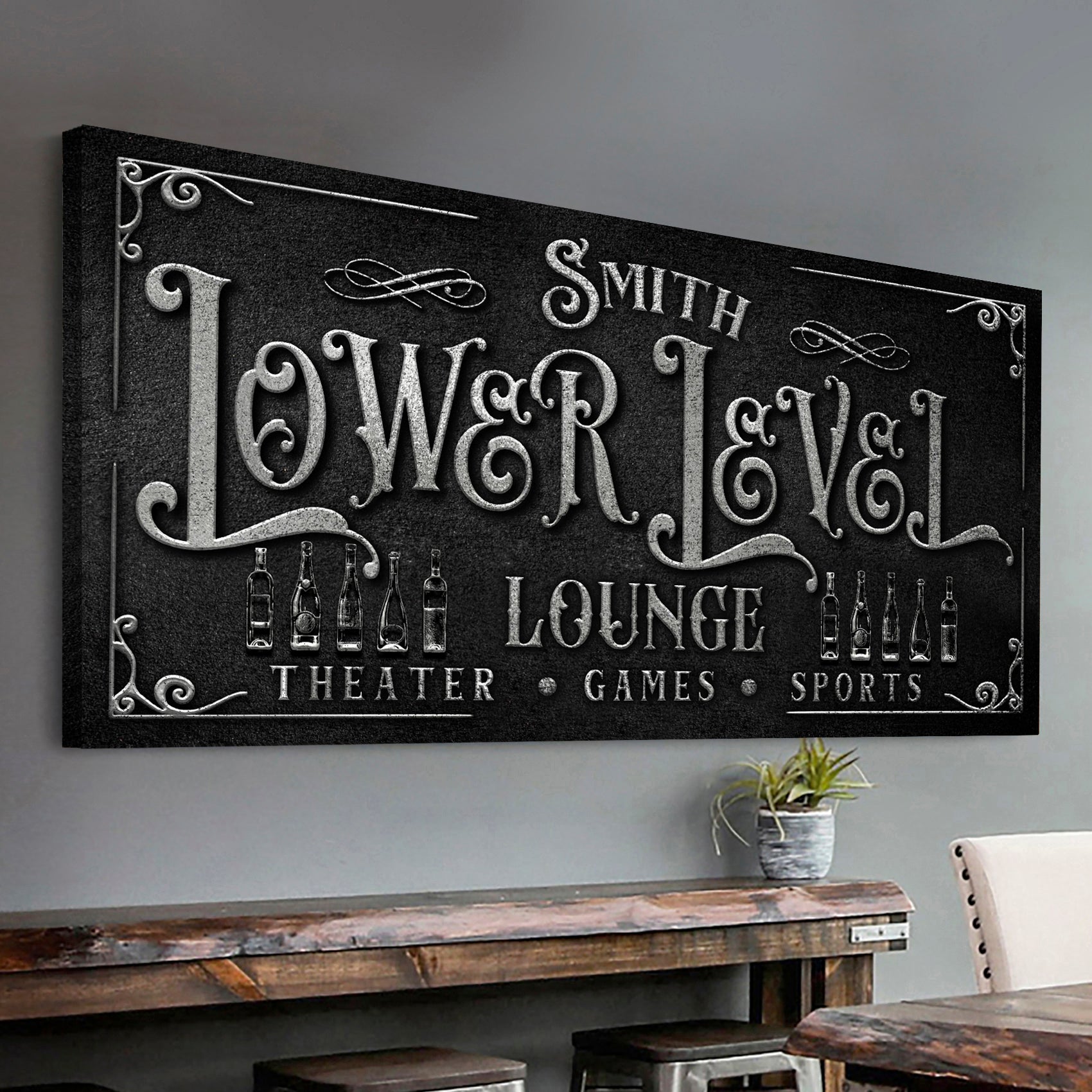 Personalized Lower Level Sign Style 2 - Image by Tailored Canvases