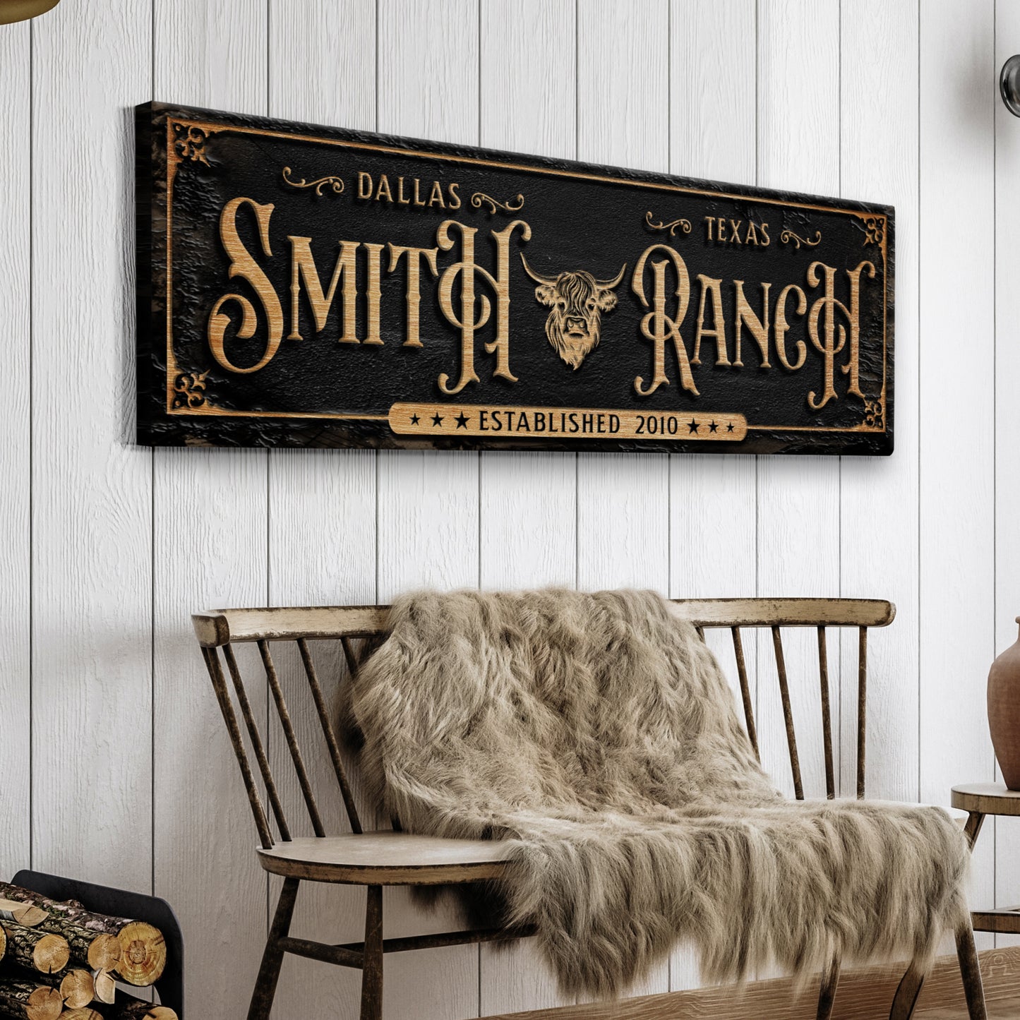 Personalized Cattle Ranch Sign Style 2 - Image by Tailored Canvases