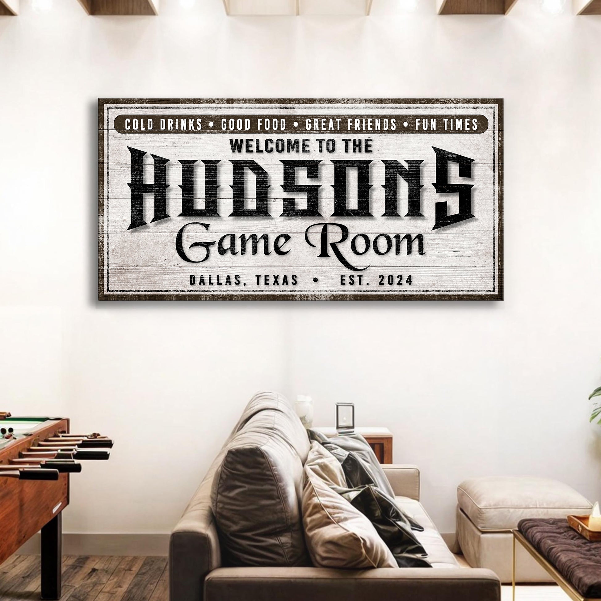 Personalized Game Room Sign IV Style 2 - Image by Tailored Canvases