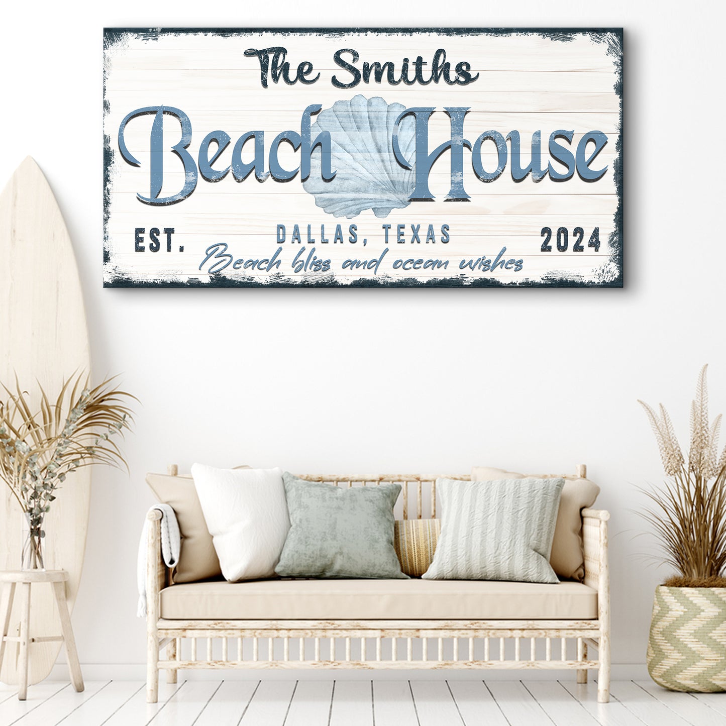 Personalized Beach House Sign IV Style 2 - Image by Tailored Canvases