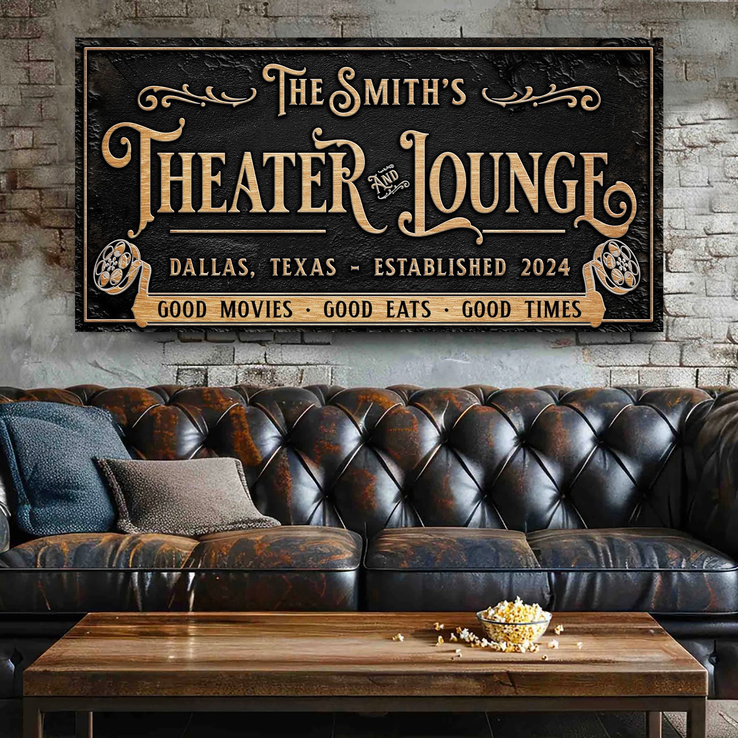 Personalized Theater Sign II Style 2 - Image by Tailored Canvases