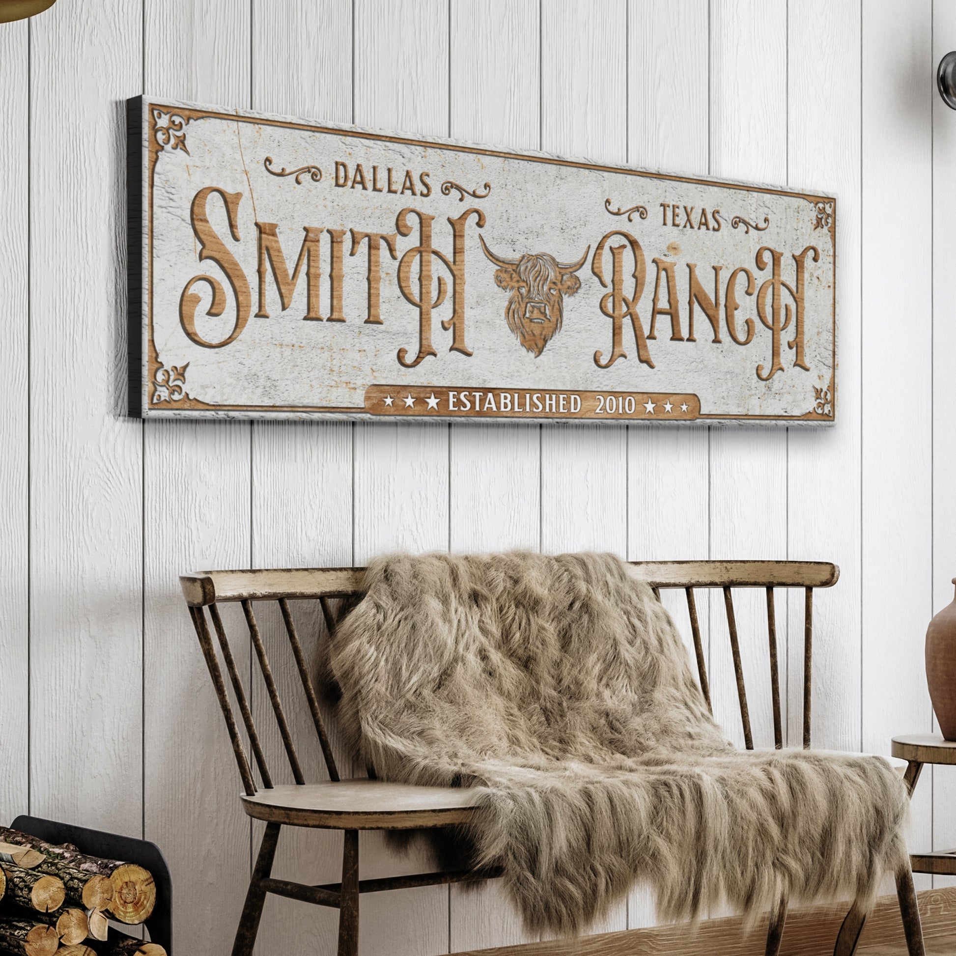 Personalized Cattle Ranch Sign II Style 2 - Image by Tailored Canvases