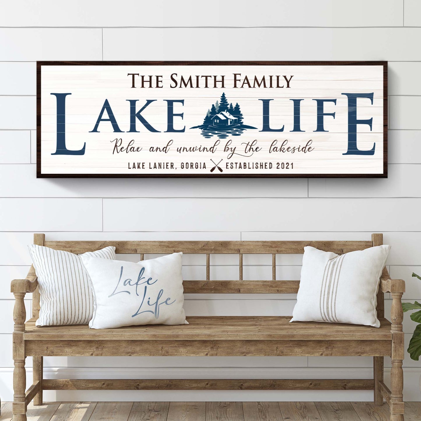 Personalized Lake Life Sign Style 2 - Image by Tailored Canvases