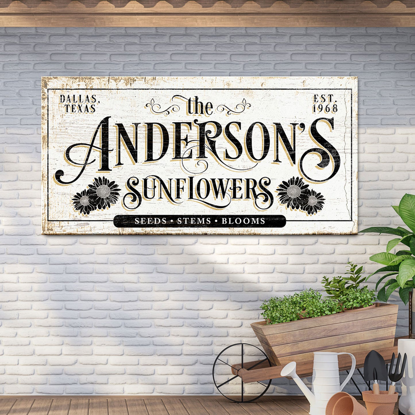 Personalized Fresh Sunflowers Sign