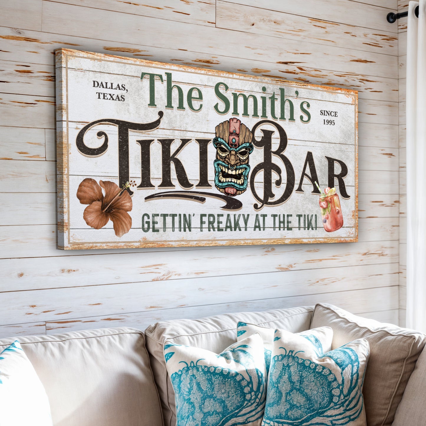 Personalized Tiki Bar Sign Style 2 - Image by Tailored Canvases