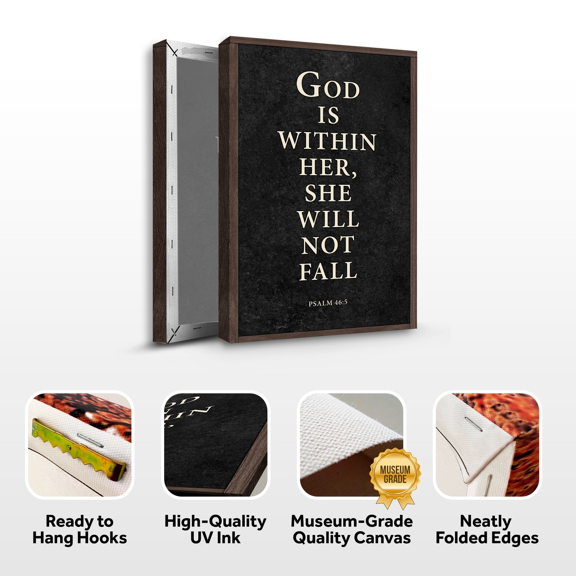 God Is Within Her She Will Not Fall Psalm 46:5 Faith Sign VIII