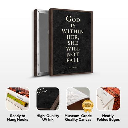 God Is Within Her She Will Not Fall Psalm 46:5 Faith Sign VIII