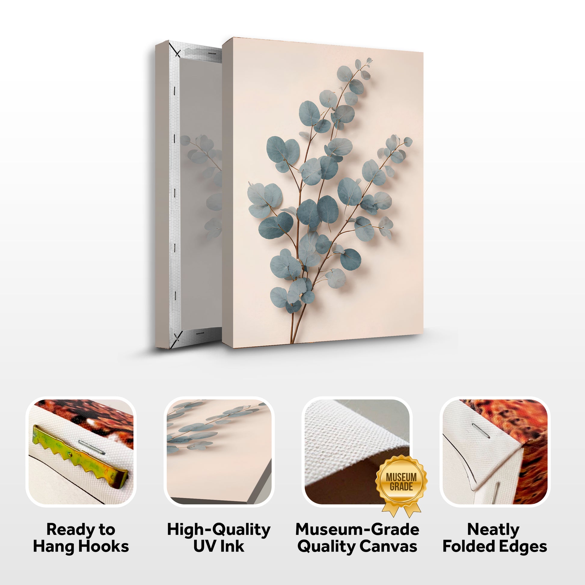 Blue and Cream Botanical — Eucalyptus In Dusty Blue