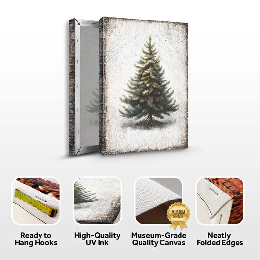 Vintage Pine Tree Christmas Wall Art | Tailored Canvases