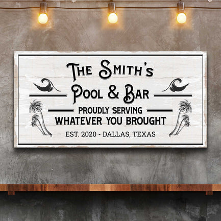 Personalized Rustic Pool And Bar Sign III