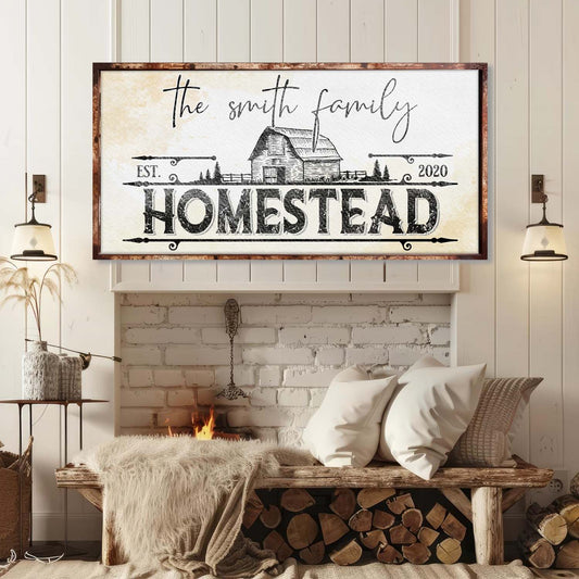 Family Vintage Rust Homestead Sign