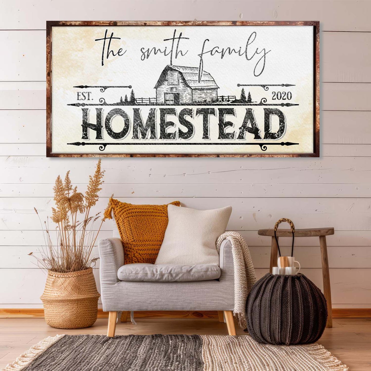 Family Vintage Rust Homestead Sign