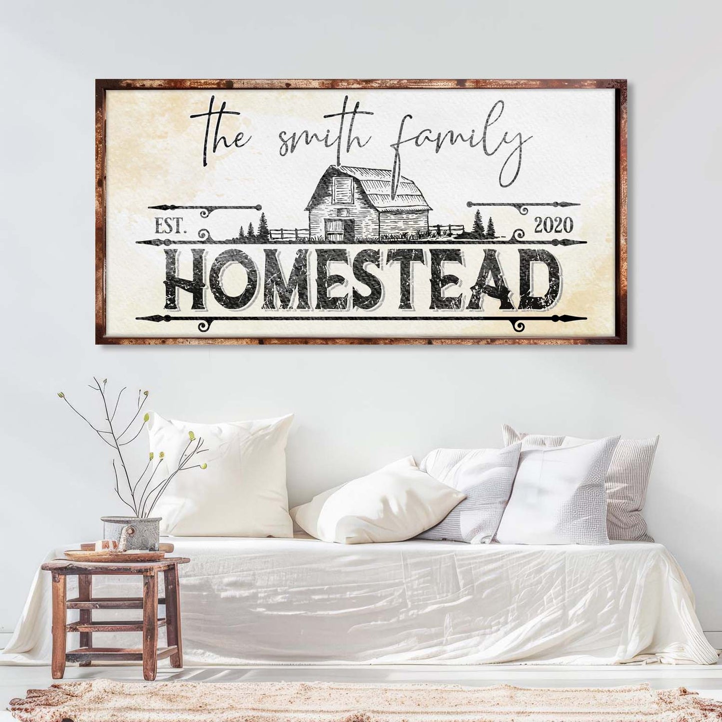 Family Vintage Rust Homestead Sign