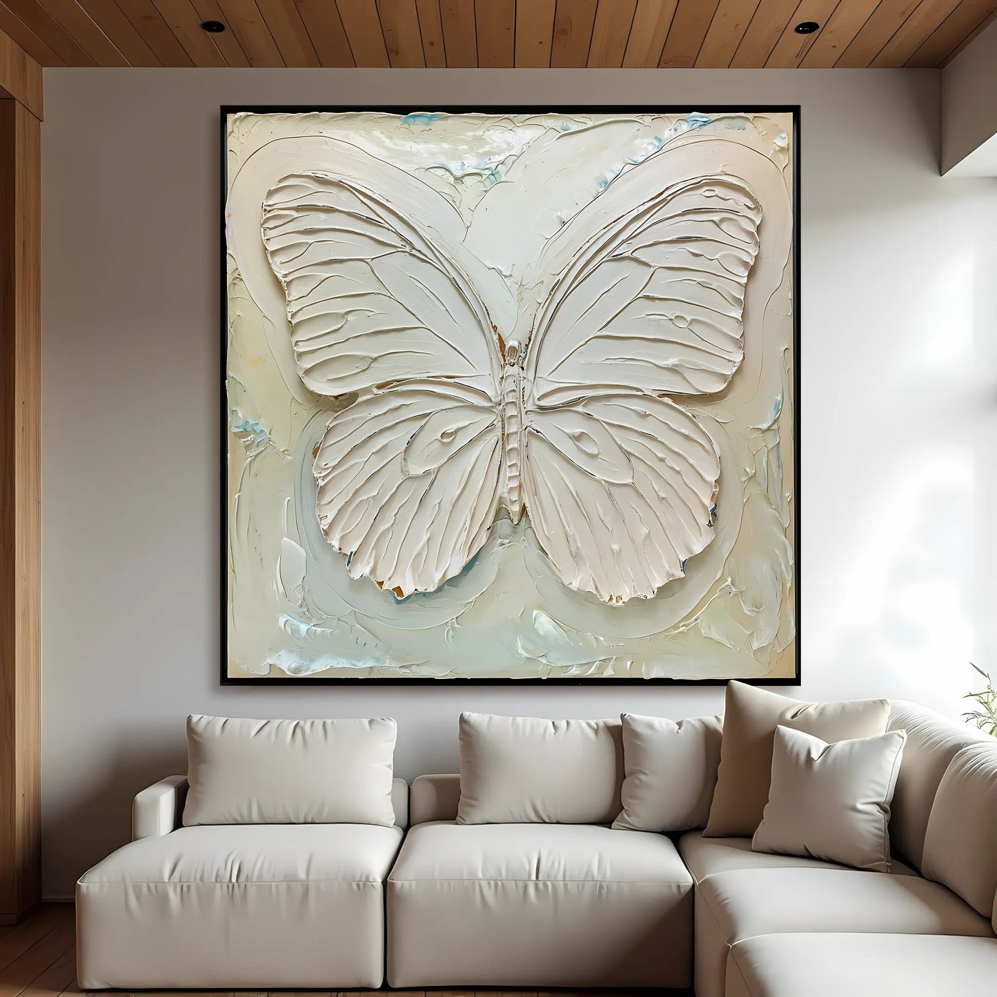 3D White Butterfly Wall Art