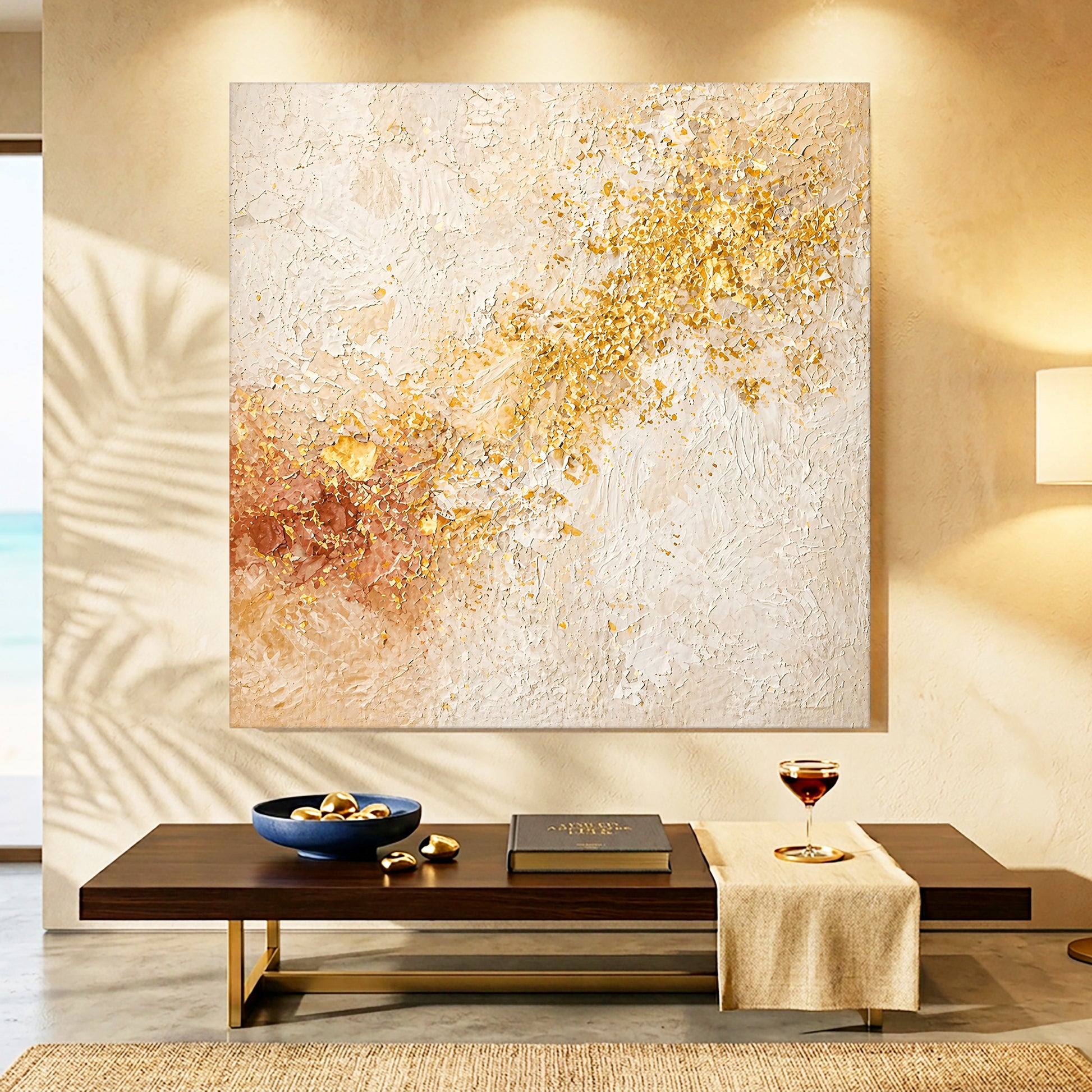 Warm Abstract — Cream, Gold, And Soft Terracotta