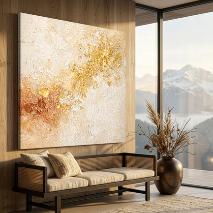 Warm Abstract — Cream, Gold, And Soft Terracotta