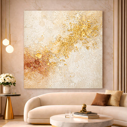Warm Abstract — Cream, Gold, And Soft Terracotta
